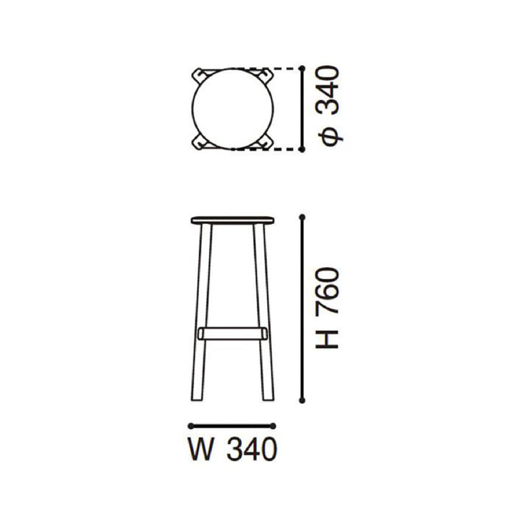 Karimoku New Standard - ARCHIVE BARSTOOL HIGH black - Stool 