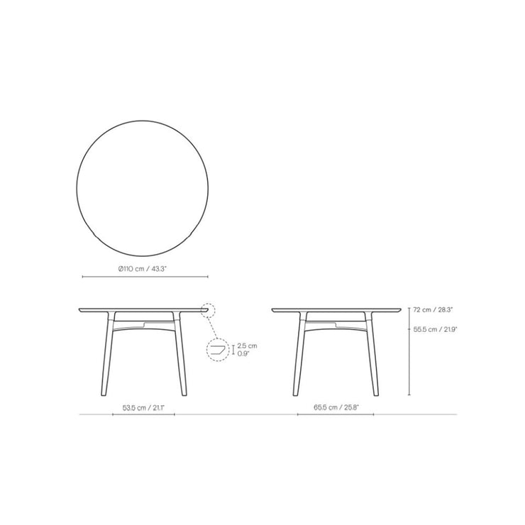 Carl Hansen & Son - BA103 Preludia Round Table - Dining Table 