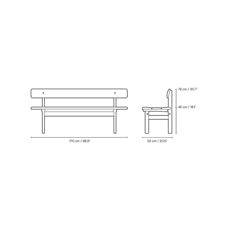 Carl Hansen & Son - BM0699 Asserbo Bench with Backrest - Bench 