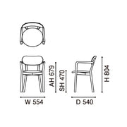 Karimoku New Standard - CASTOR ARM CHAIR PLUS PAD grain gray - Dining Chair 