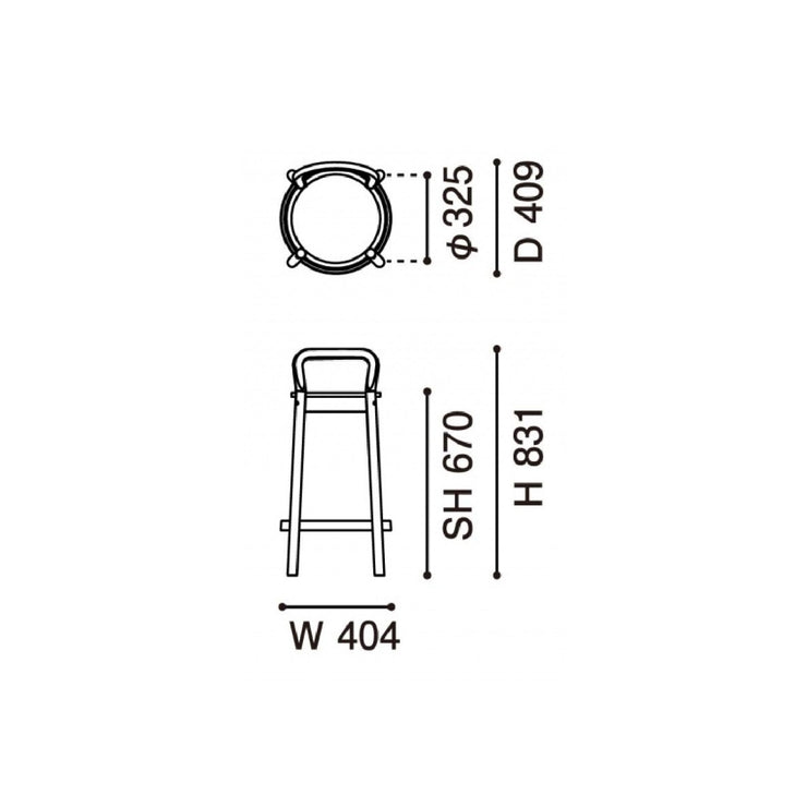 Karimoku New Standard - CASTOR BACKREST BAR STOOL LOW black - Stool 