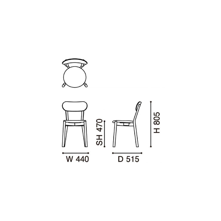 Karimoku New Standard - CASTOR CHAIR PLUS PAD grain gray - Dining Chair 