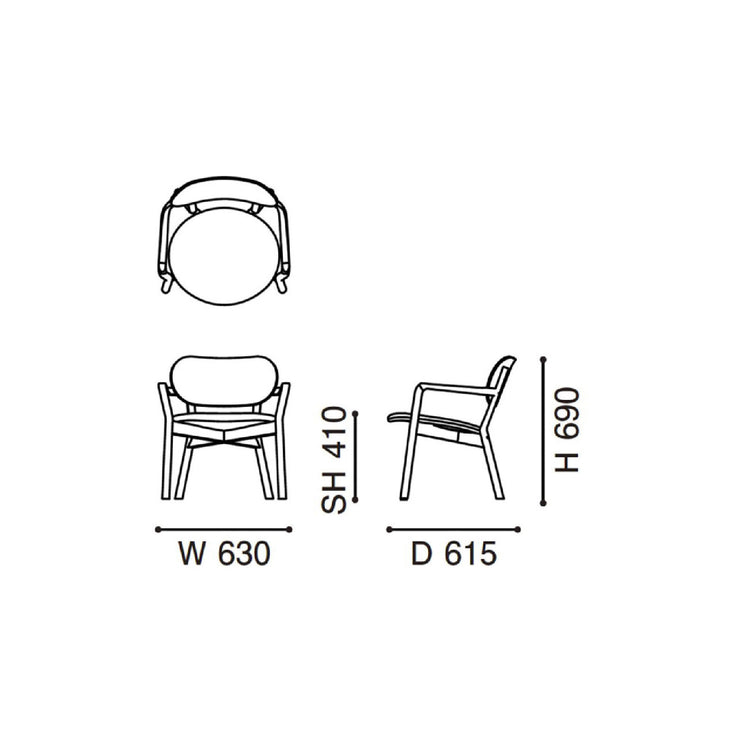 Karimoku New Standard - CASTOR LOW CHAIR PAD oak - Armchair 