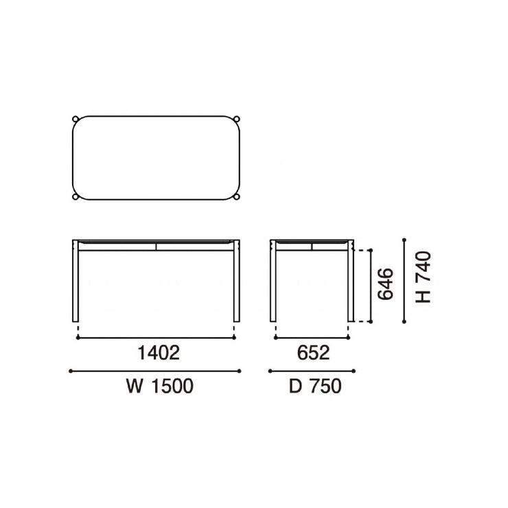 Karimoku New Standard - CASTOR TABLE L black - Dining Table 