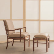 OW149F Colonial Footstool in Terra Leather
