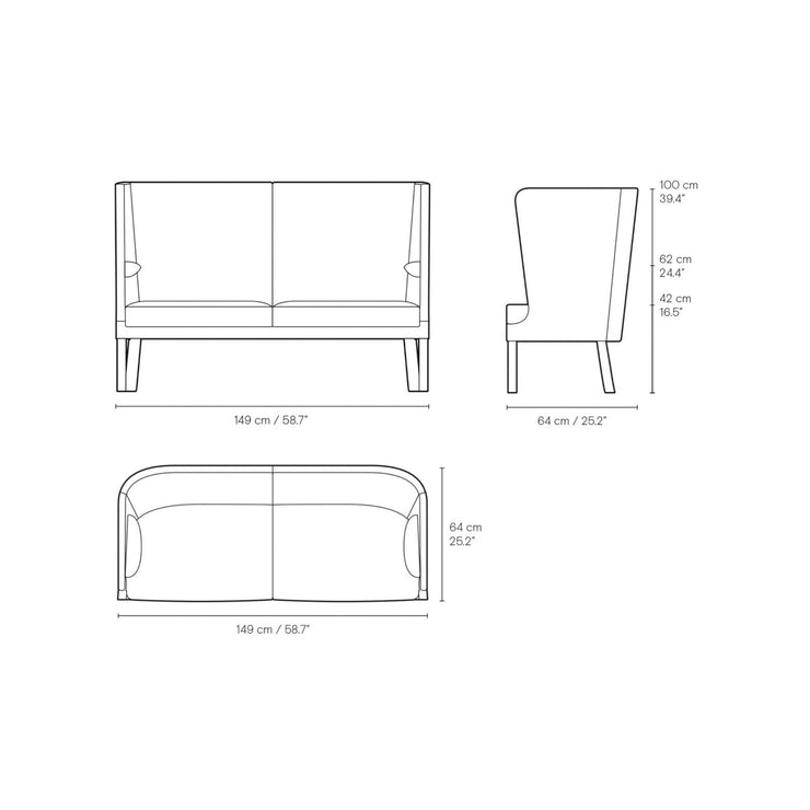 Carl Hansen & Son - FH436 Coupe Sofa Fabric version - Sofa 