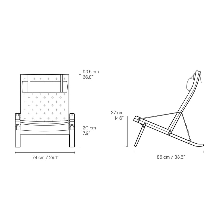 Carl Hansen & Son - FK10 Plico Chair High Back with neck cushion - Armchair 