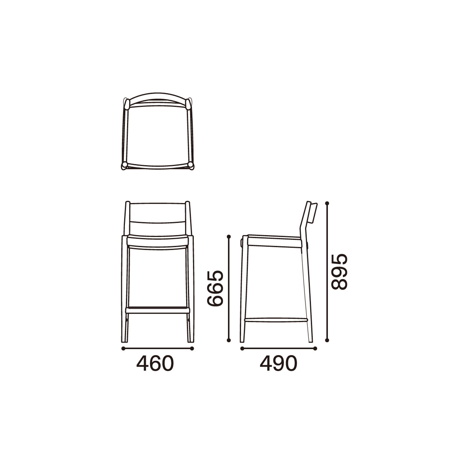 Karimoku Case Study - KCS Bar Stool N-BS01 Low - Stool 