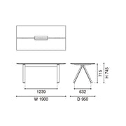 Karimoku New Standard - SPECTRUM WORKSTATION ST190 black - Dining Table 