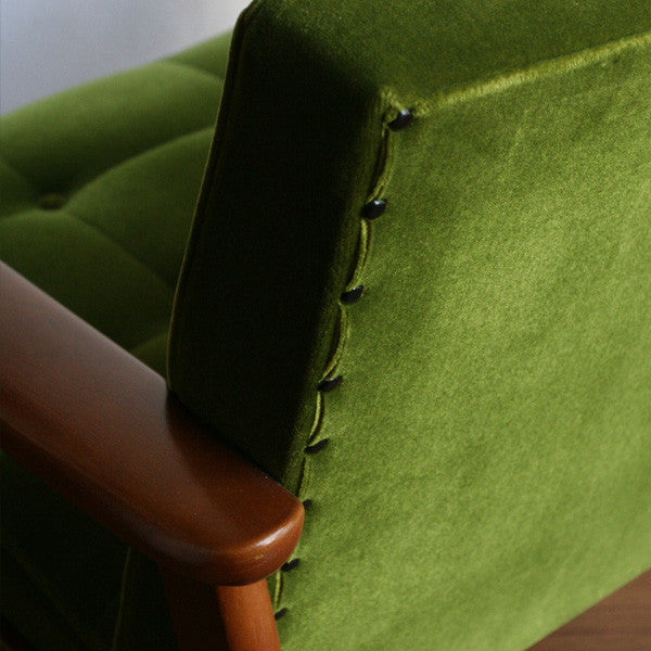 Karimoku60 - k chair one seater moquette green - Armchair 