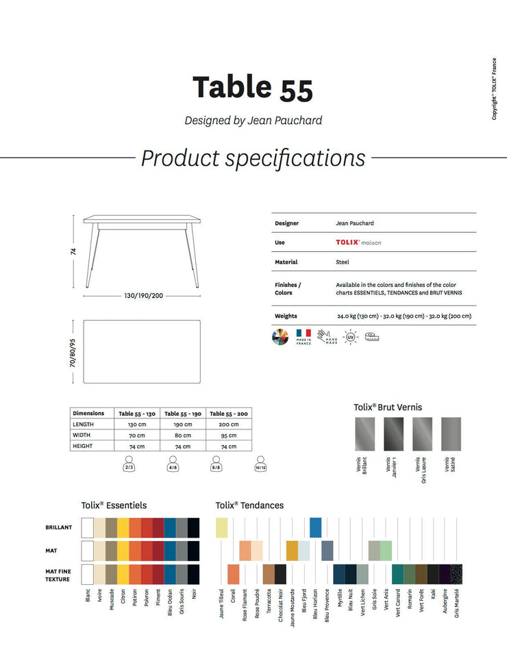 TOLIX - 55 Table - Dining Table 