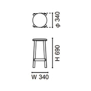 Karimoku New Standard - ARCHIVE BARSTOOL PAD LOW pure oak - Stool 