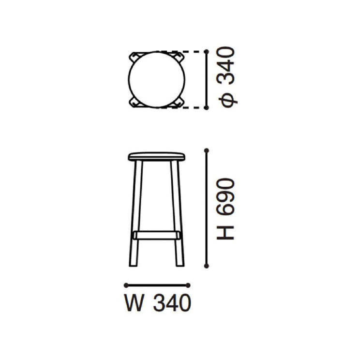 Karimoku New Standard - ARCHIVE BARSTOOL PAD LOW black - Stool 