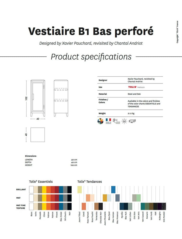 TOLIX - B1 Low Locker Perforated - Cabinet 