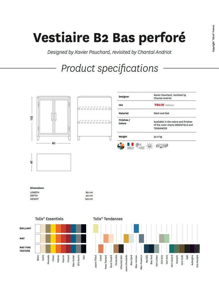 TOLIX - B2 Low Locker Perforated - Cabinet 