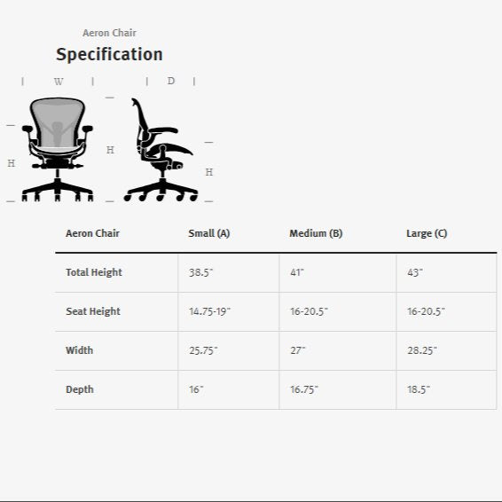 Herman Miller - New Aeron Chair Carbon in Size B - Task Chair 
