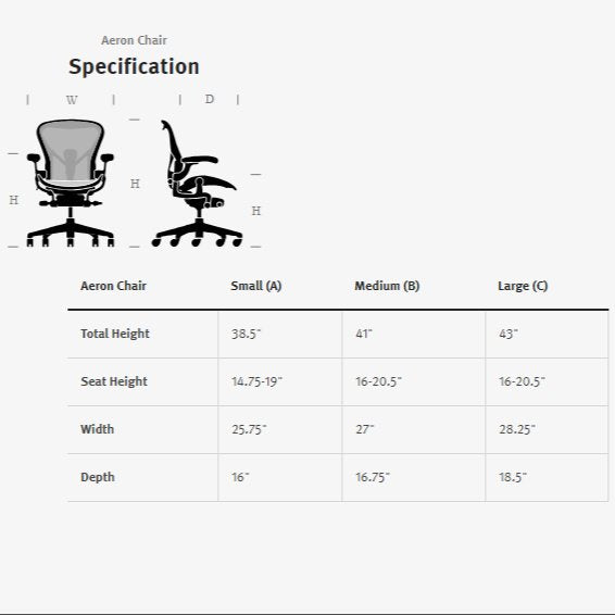 Herman Miller - New Aeron Chair Graphite in Size A - Task Chair 