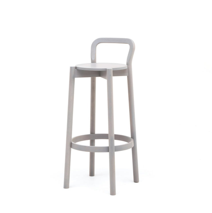 Karimoku New Standard - CASTOR BACKREST BAR STOOL HIGH grey - Stool 