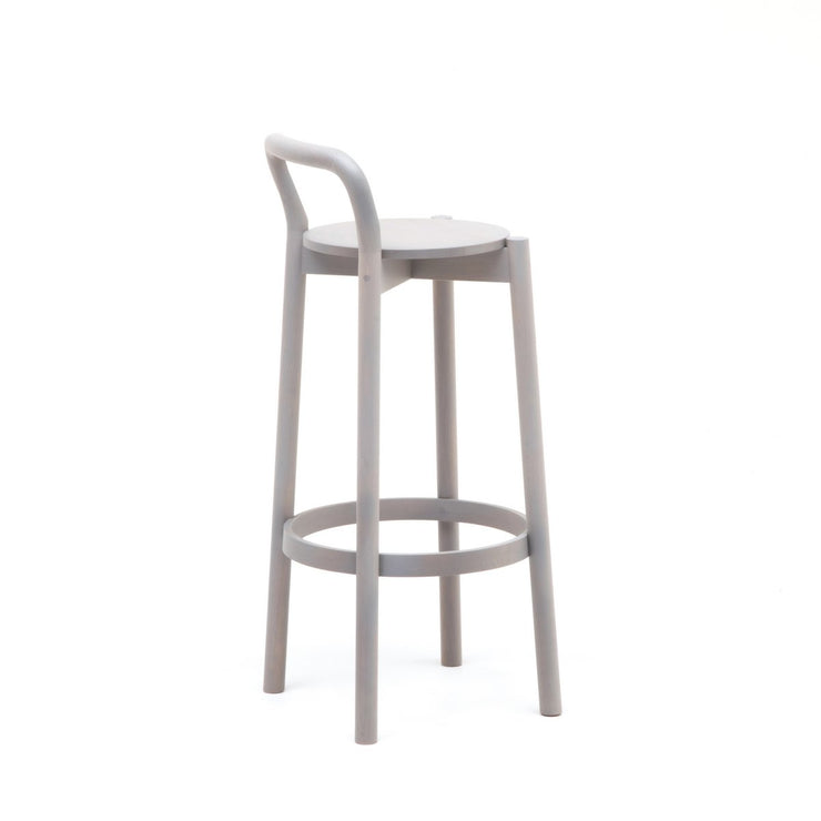 Karimoku New Standard - CASTOR BACKREST BAR STOOL HIGH grey - Stool 