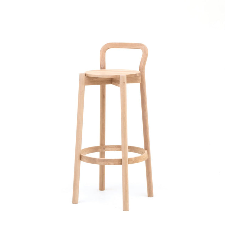 Karimoku New Standard - CASTOR BACKREST BAR STOOL HIGH oak - Stool 