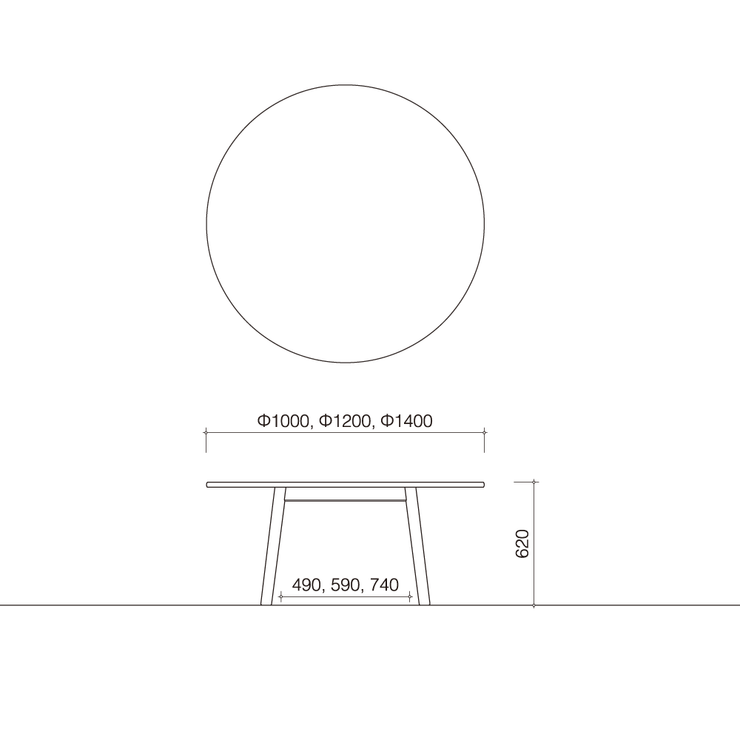 Takumi Kohgei - SPREAD Round Dining Table - Dining Table 