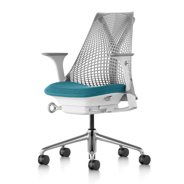 Herman Miller - Sayl Chair Polished Aluminum Base with Studio White Y-Tower - Task Chair 