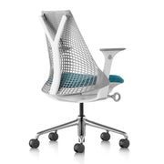 Herman Miller - Sayl Chair Polished Aluminum Base with Studio White Y-Tower - Task Chair 