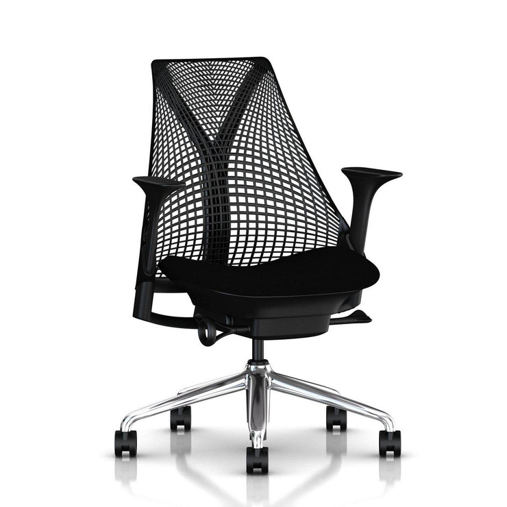 Herman Miller - Sayl Chair Polished Aluminum Base with Black Y-Tower - Task Chair 