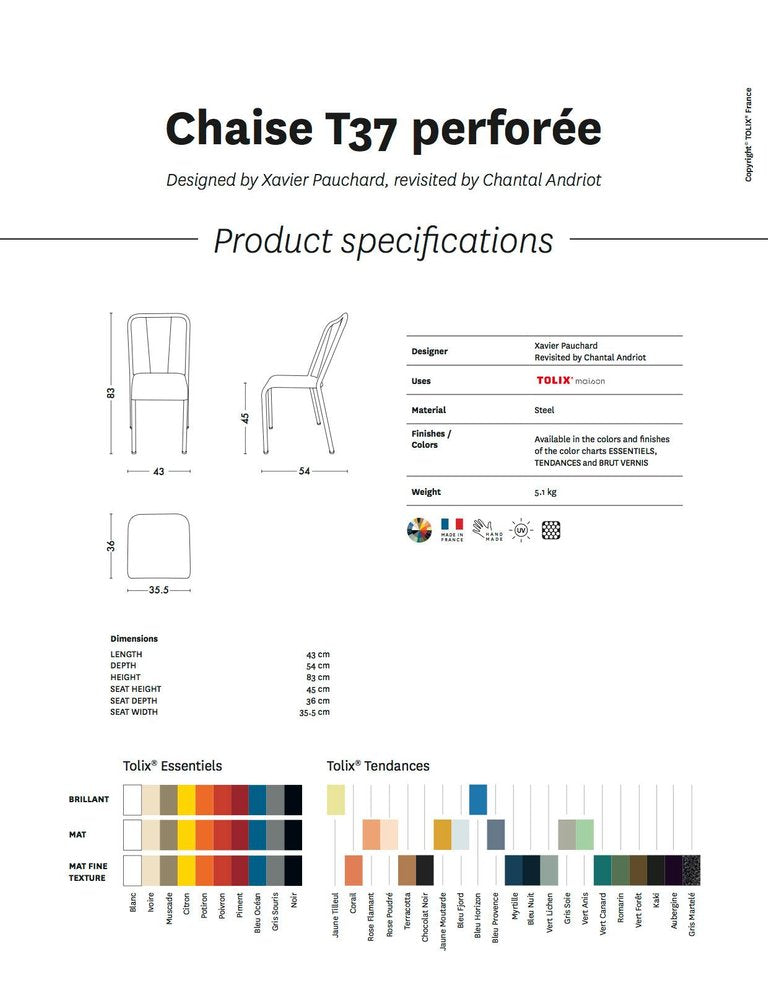 TOLIX - T37 Chair Perforated - Dining Chair 