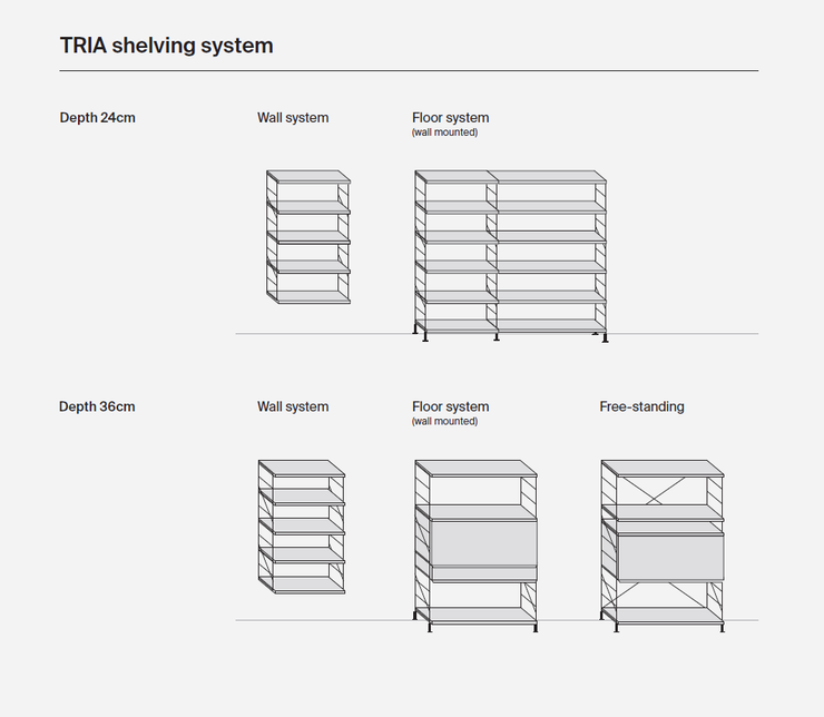 Mobles 114 - TRIA 36 Free Standing System 09 - Shelf 