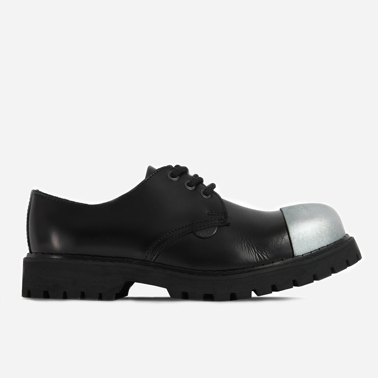 Underground - TRACKER 3 EYELET EXTERNAL STEEL CAP SHOE - BLACK LEATHER - SINGLE SOLE - Accessories 