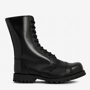 Underground - COMMANDO - 10 EYELET STEEL CAP BOOT - BLACK LEATHER - SINGLE SOLE - Accessories 