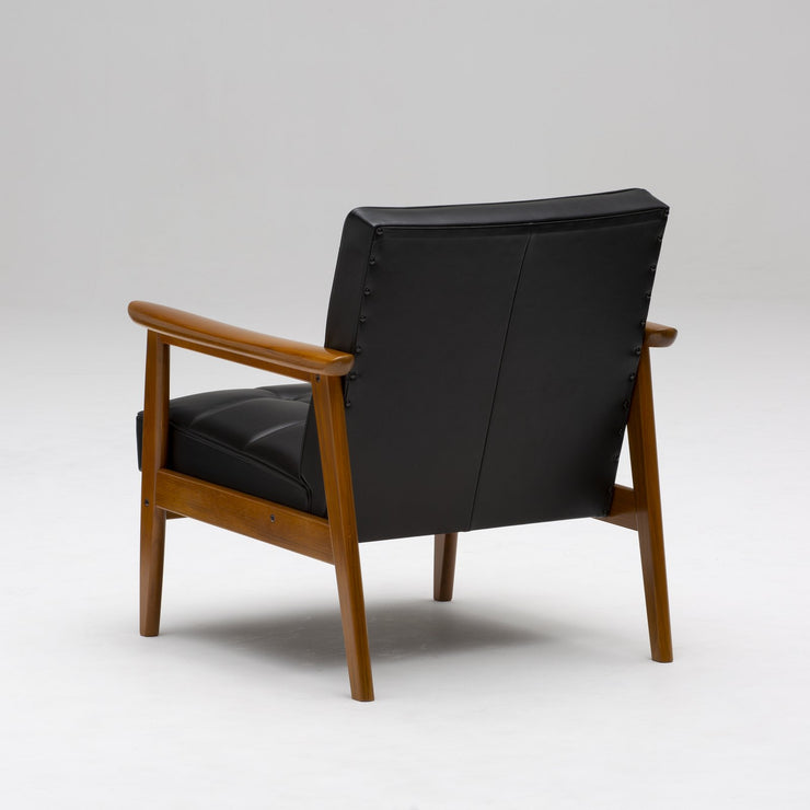 Karimoku60 - k chair one seater leather black - Armchair 